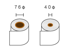 ロールシールの紙管サイズ